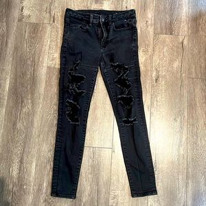 American Eagle preowned black jeans next level stretch jeans size 6